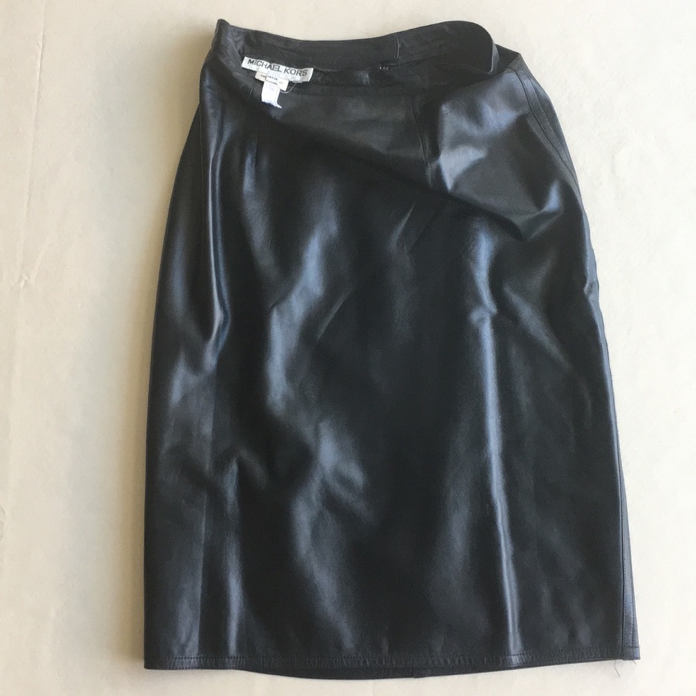 Michael Kors Black Suede Leather Skirt “Petite”